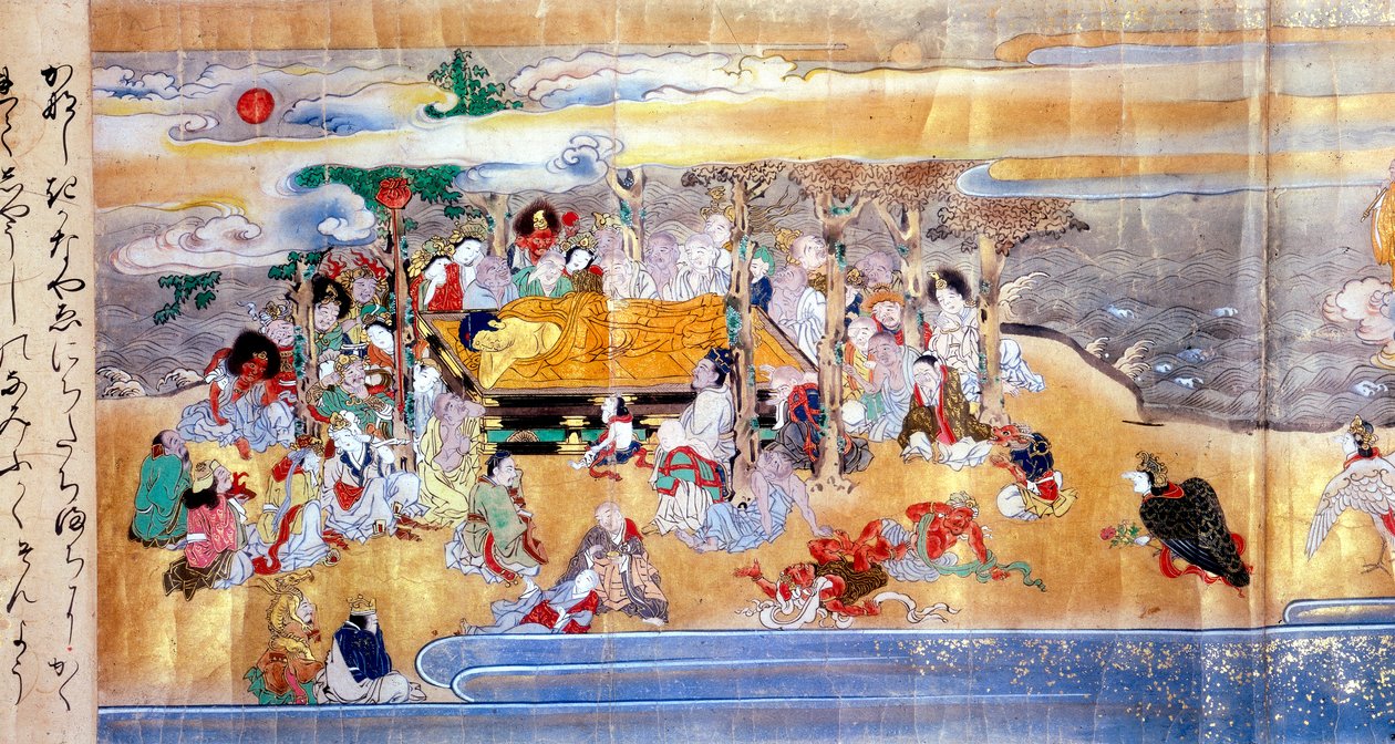 Buddhas död, c483 f.Kr., 1600-talet av Unbekannt