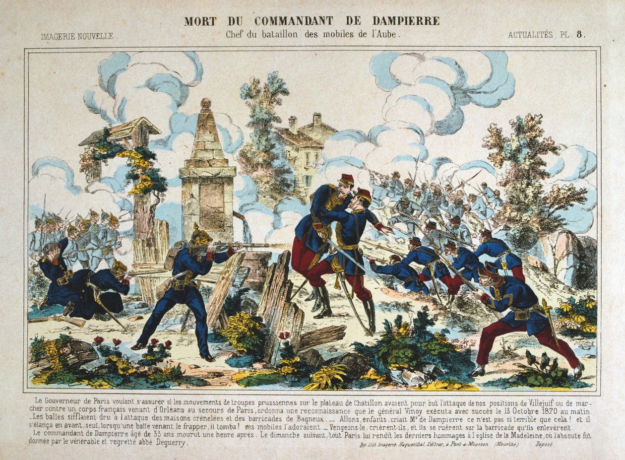 Commandant de Dampierres död, belägringen av Paris, fransk-preussiska kriget, 13 oktober 1870 av Unbekannt