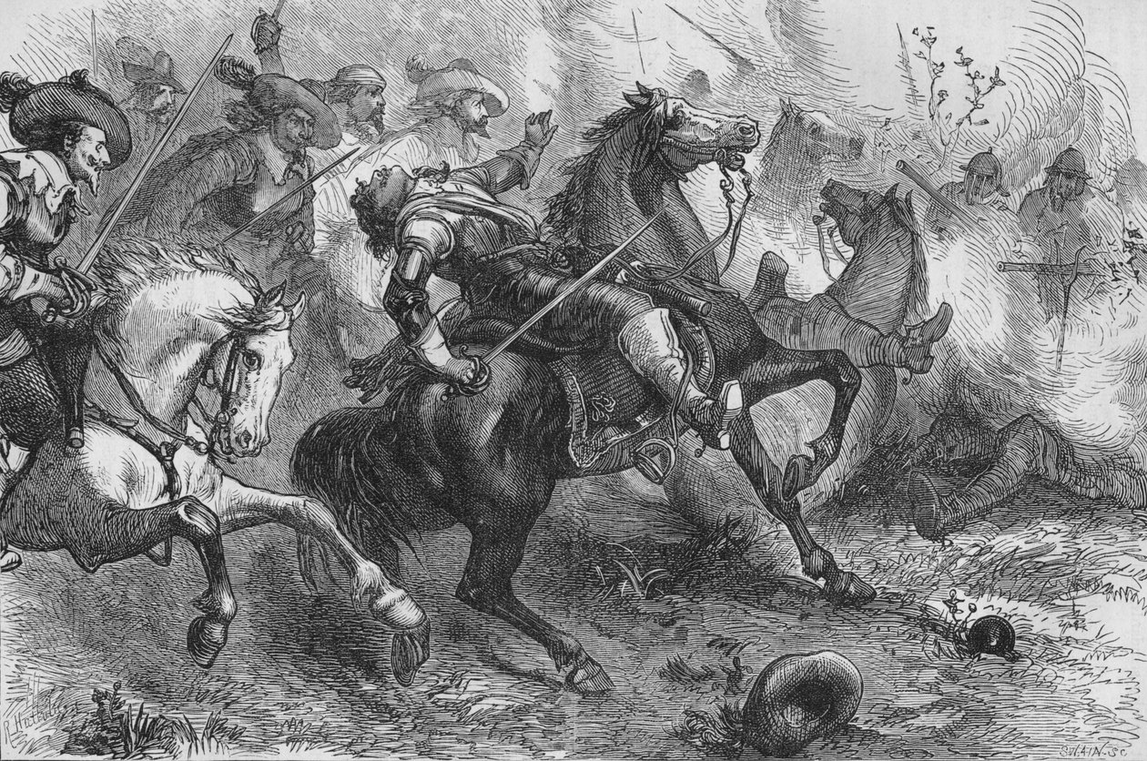 Falklands död, i Newbury, 20 september 1643, c1880 av Unbekannt