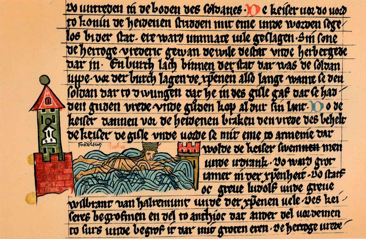Frederick Barbarossas död, c1154, 1907. av Unbekannt