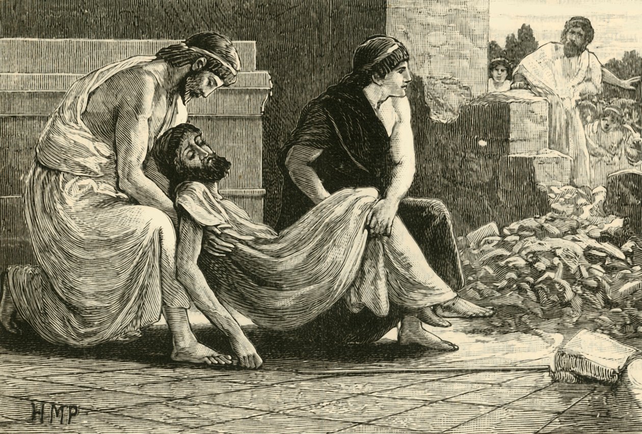 Pausanias död, 1890. av Unbekannt