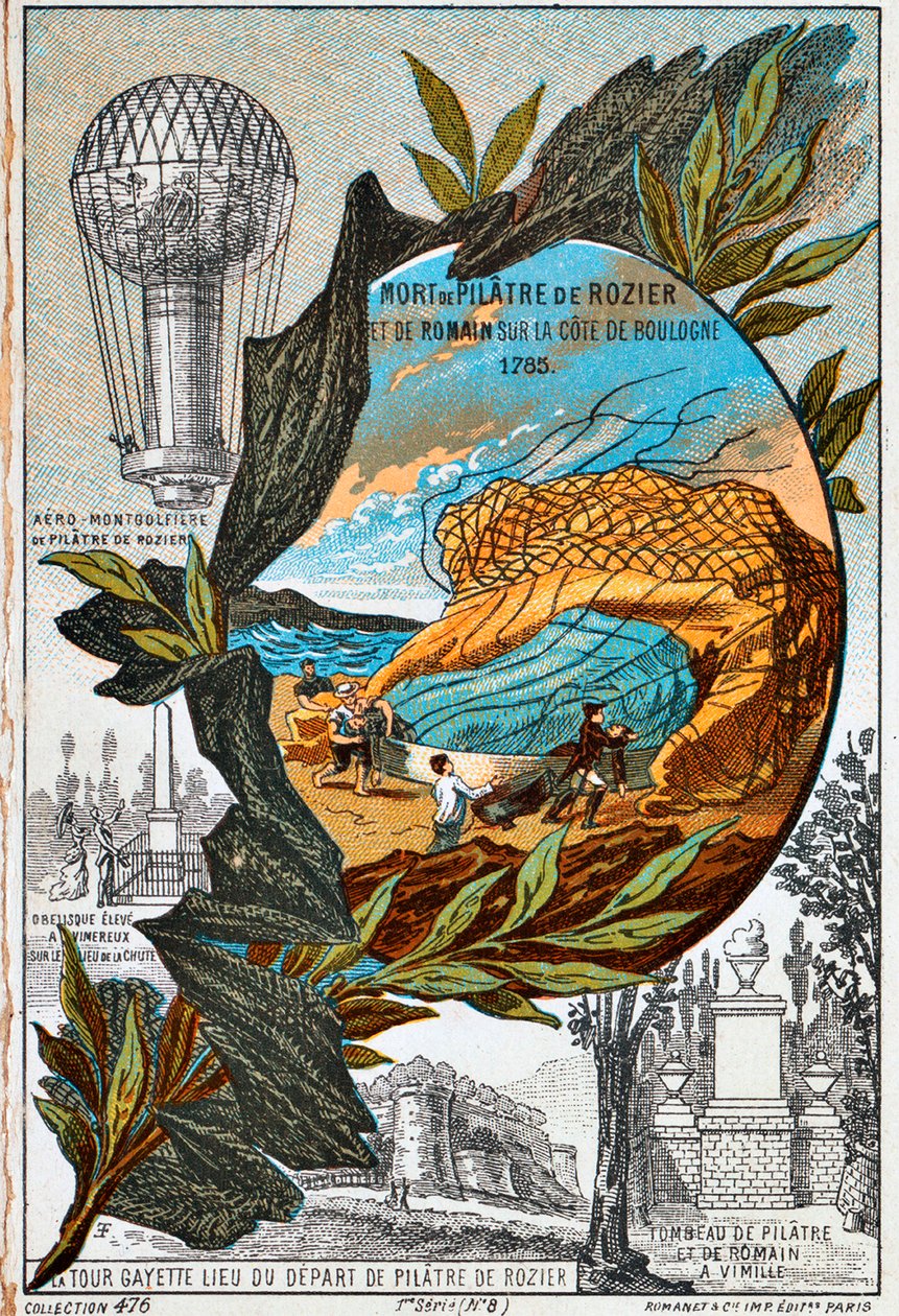 Pilâtre de Roziers och Romains död, 1785 1890-talet. av Unbekannt