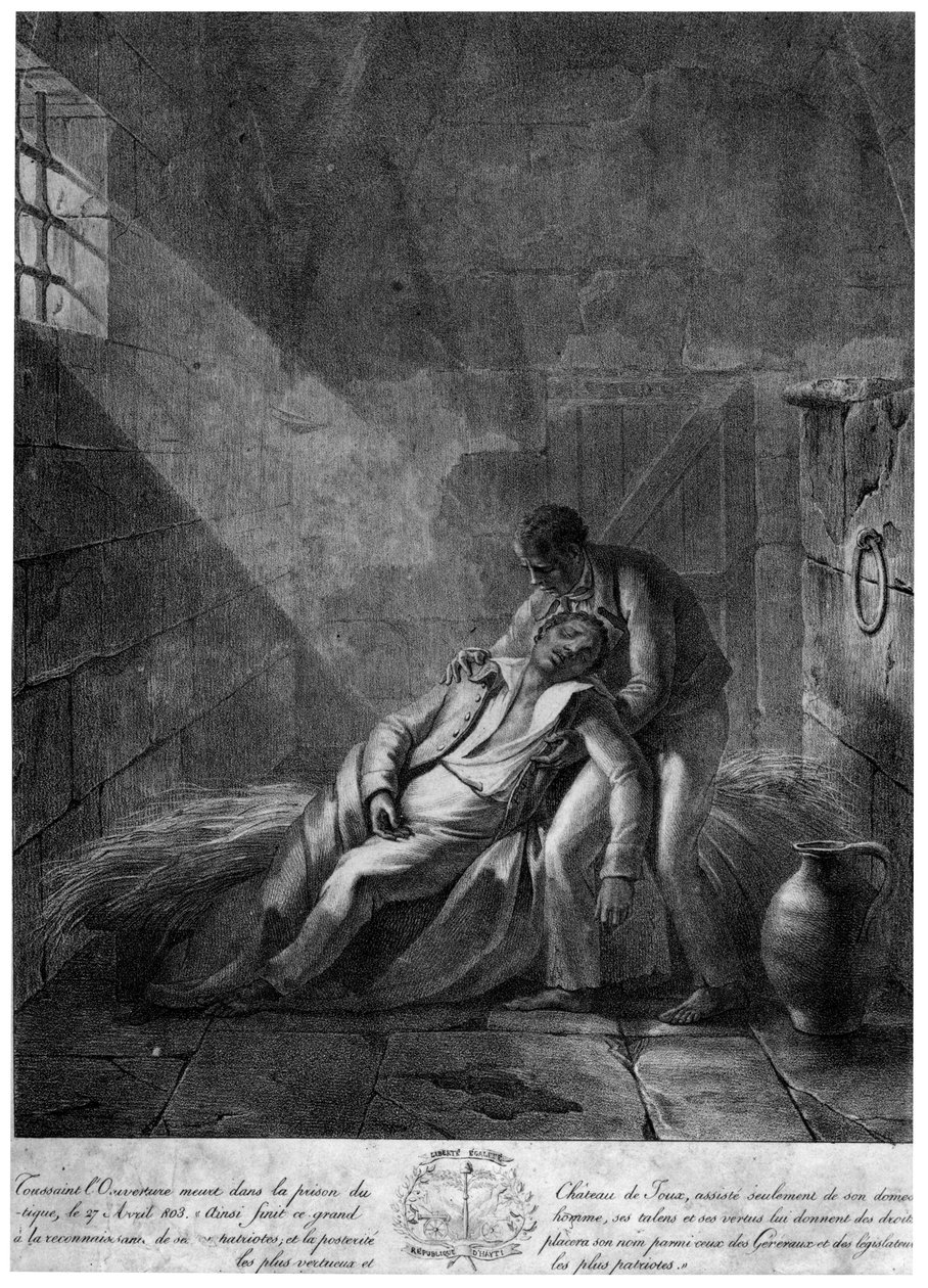 Toussaint Louvertures död, haitisk revolutionär ledare, 27 april 1803 av Unbekannt
