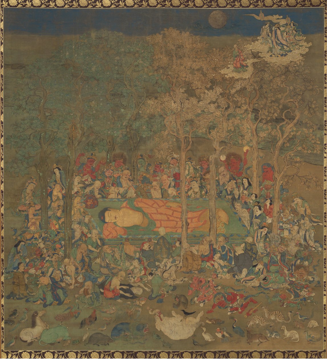 Den historiska Buddha Nehan-zus död, 1300-talet. av Unbekannt