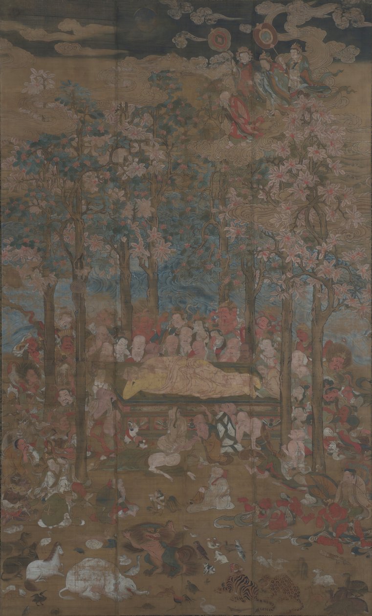Den historiska Buddha Nehan-zus död, 1400-talet. av Unbekannt