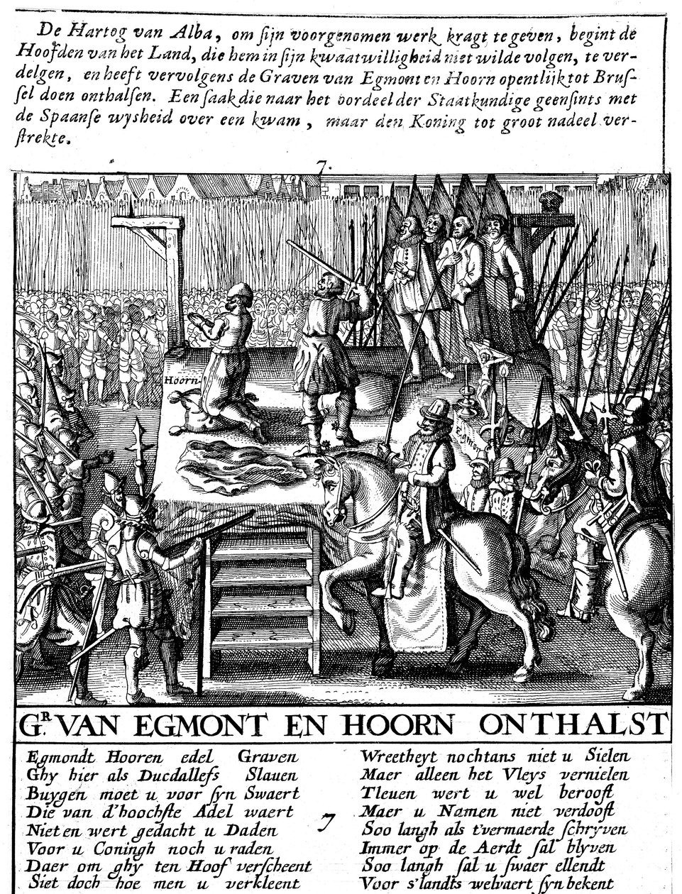 Halshuggning av greve Egmont och Hoorn i Bryssel under spanskt tyranni i Nederländerna, 1568 av Unbekannt