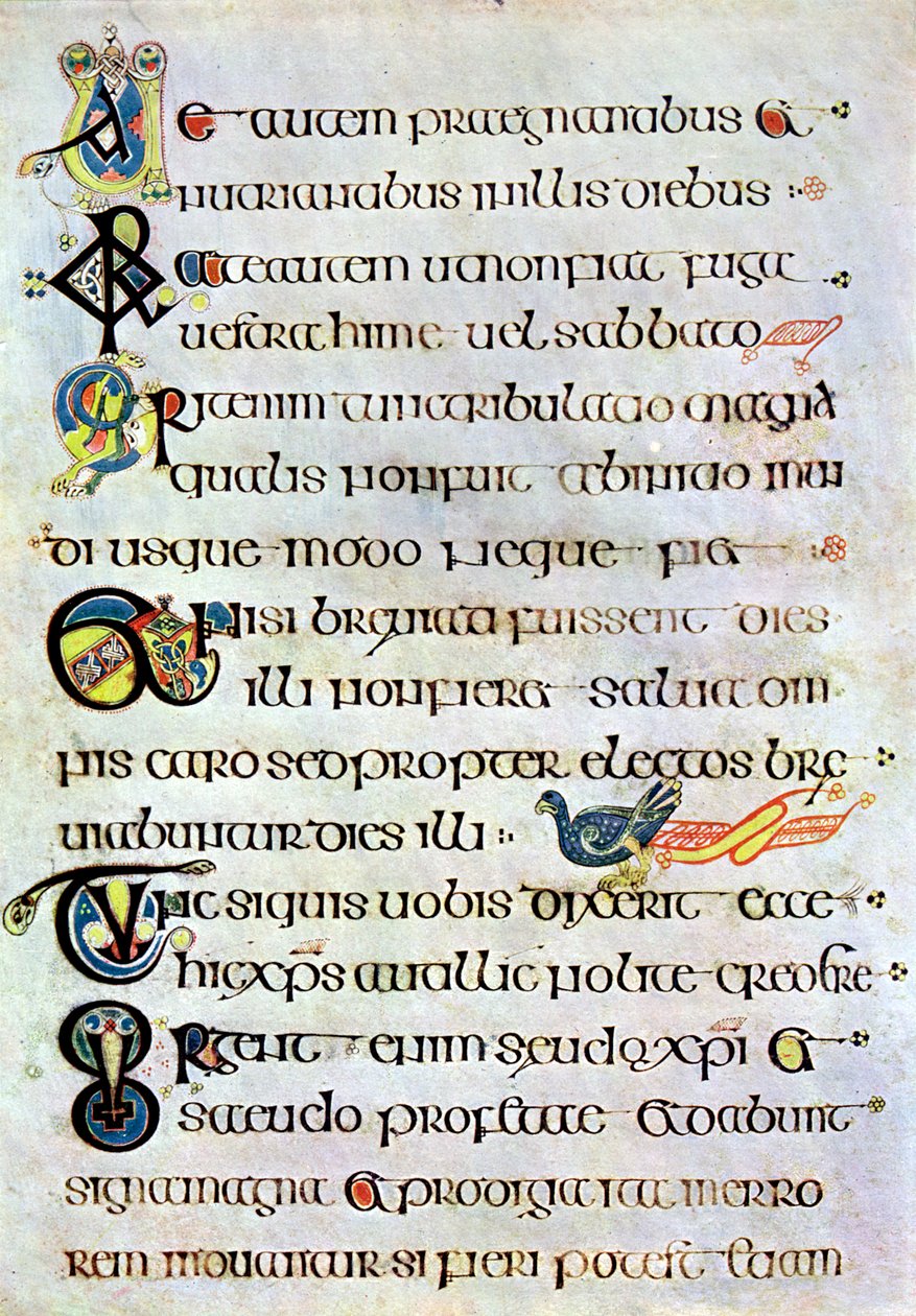 Dekorerad textsida, 800 e.Kr., 1900-tal av Unbekannt
