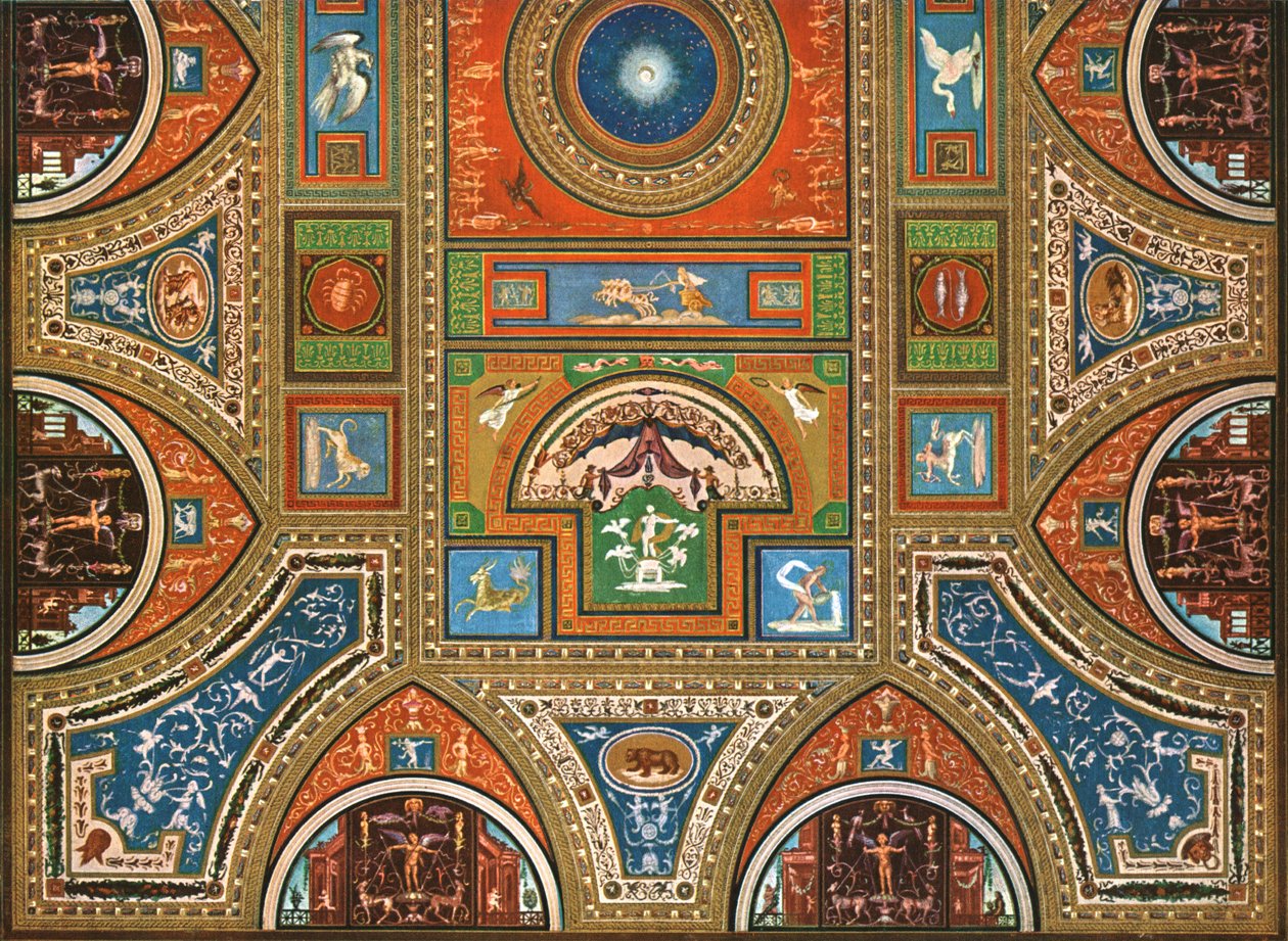 Dekoration i Borgia Apartments, Apostoliska palatset, Vatikanen, Rom, Italien, 1928. av Unbekannt