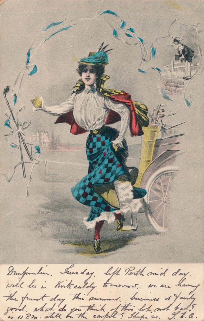Dekorativ kvinnlig golfare 1, c1904 av Unbekannt