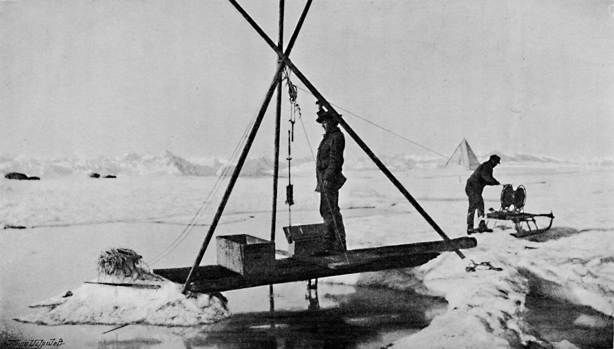 Djupvattentemperatur. Upp med termometern. 12 juli 1894, 1894 1897 av Unbekannt
