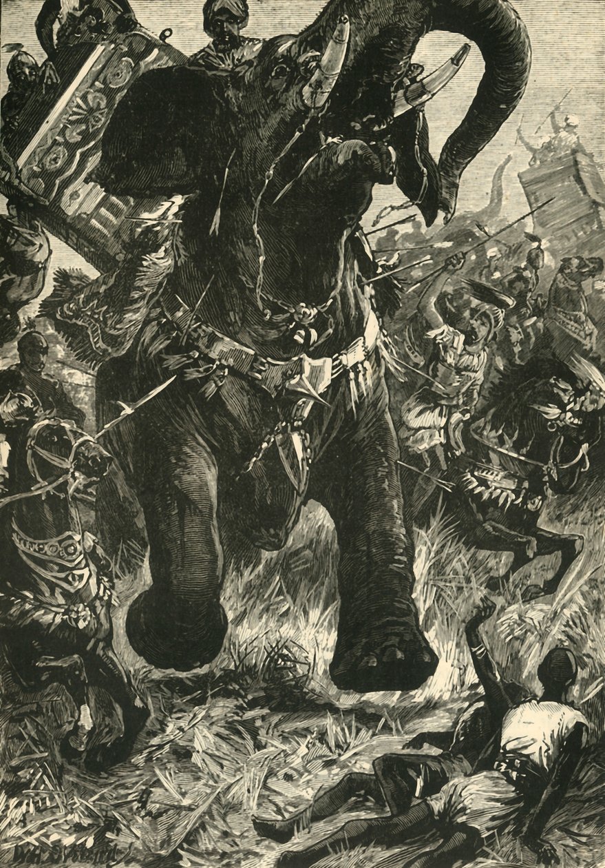 Makedoniernas nederlag för Porus, 1890. av Unbekannt