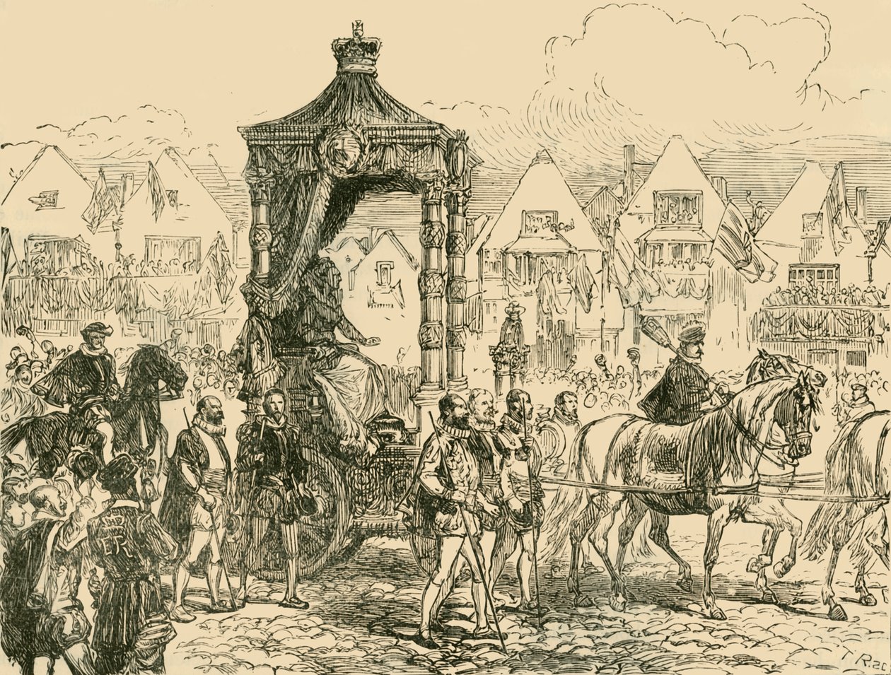 Armadas nederlag: Thanksgiving Service i St. Pauls, 1558, 1890. av Unbekannt