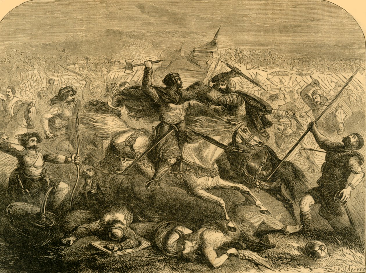 Saxarnas nederlag av Arthur, c1890. av Unbekannt