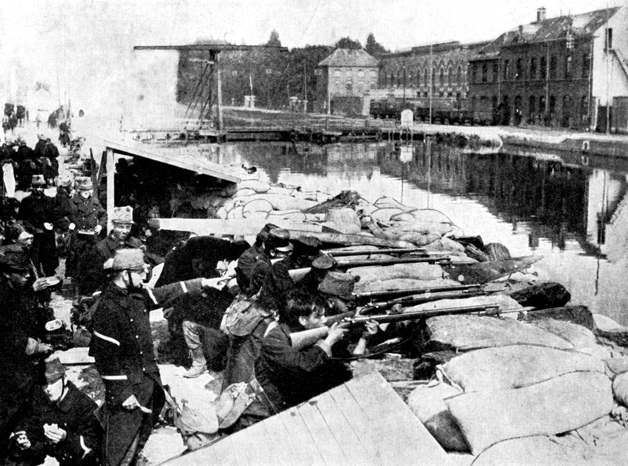 Försvar av en huvudartär i Antwerpen, första världskriget, 1914 av Unbekannt