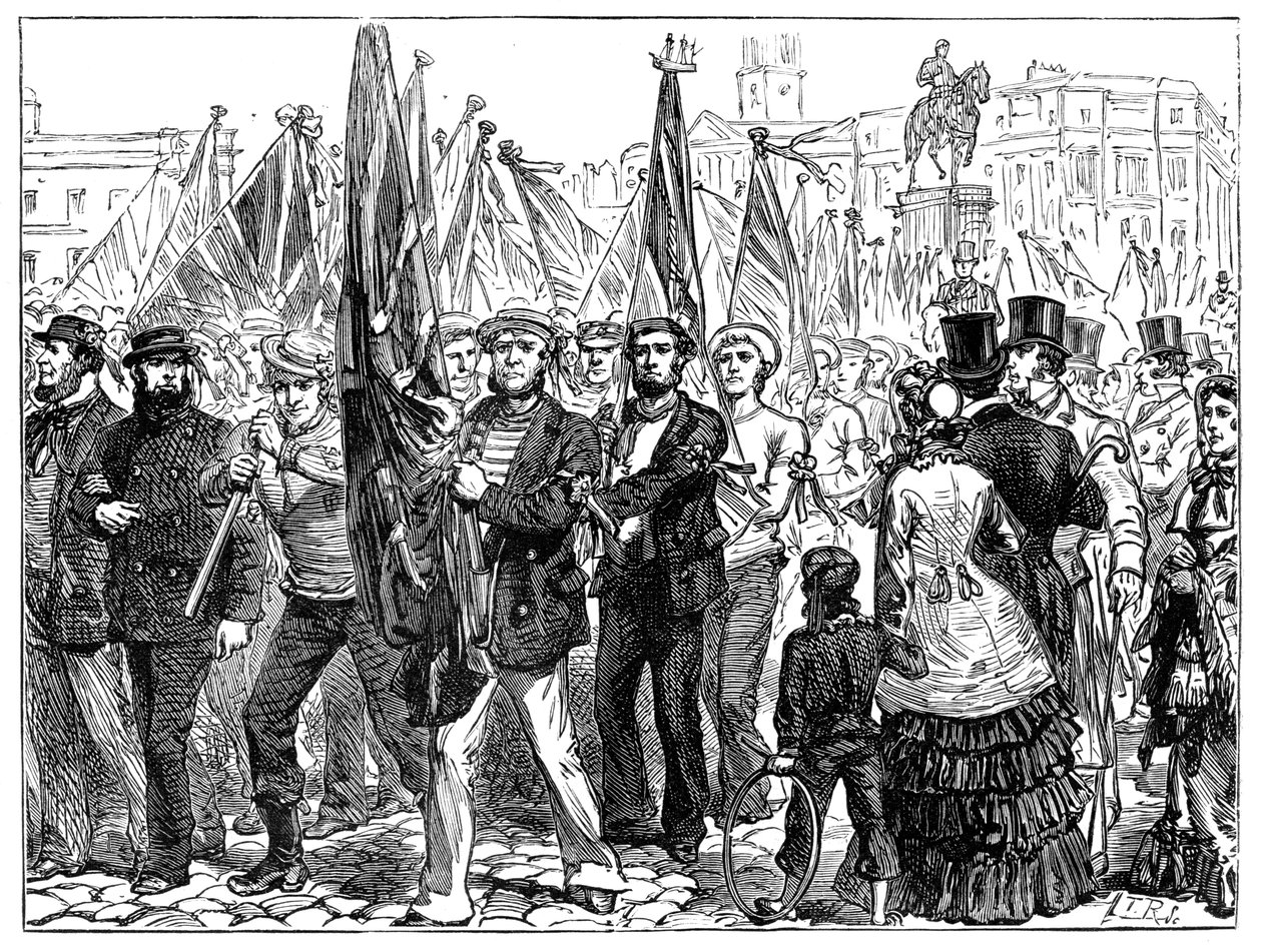 Demonstration av sjömän, 1800-talet, 1900 av Unbekannt