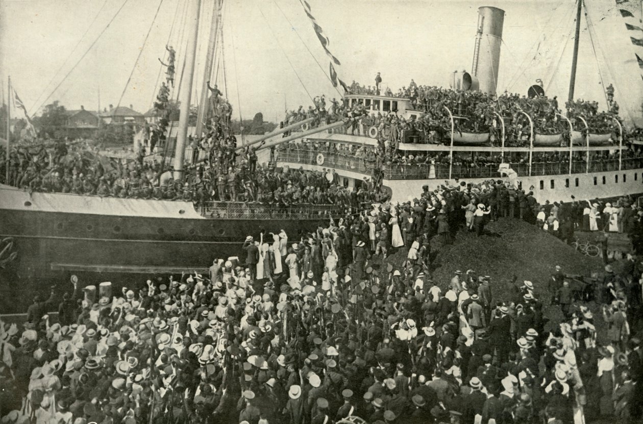 Avgången från det viktorianska f.Kr. Kontingent, c1914, 1919. av Unbekannt