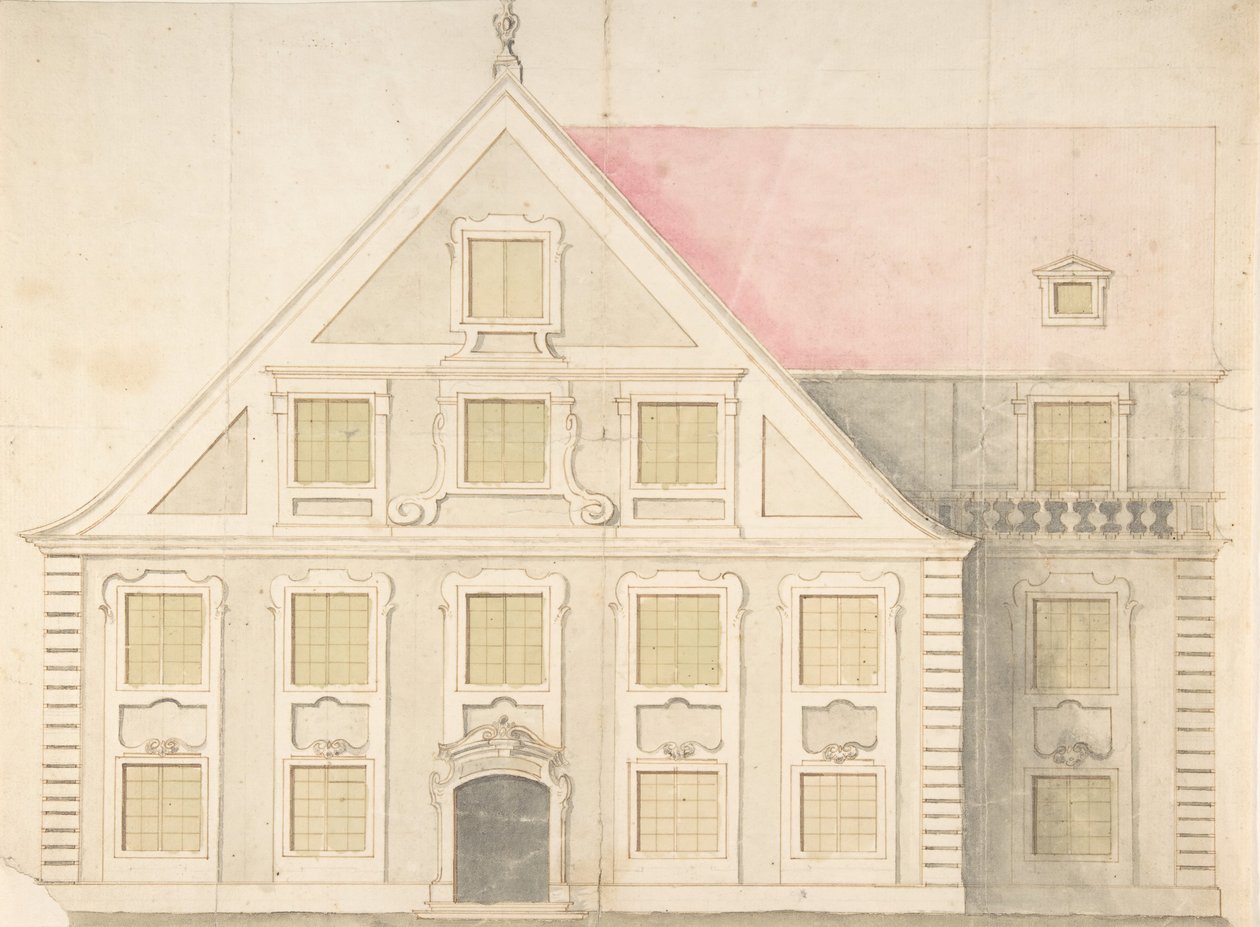 Design för en husfasad, 1700-tal. av Unbekannt