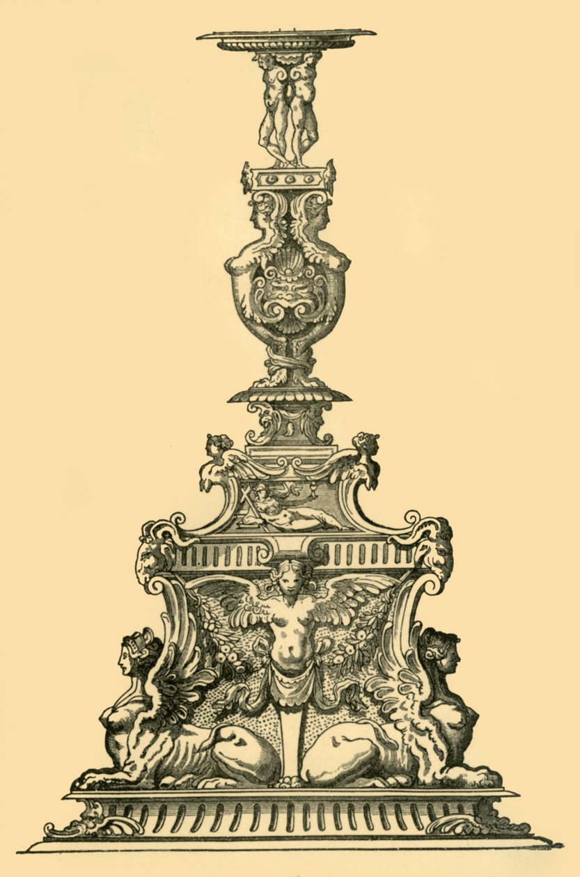 Design för en kandelaber, 1500-talet, 1881. av Unbekannt