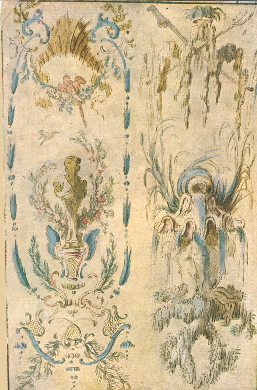 Design för en väggdekoration, Frankrike, 1928. av Unbekannt