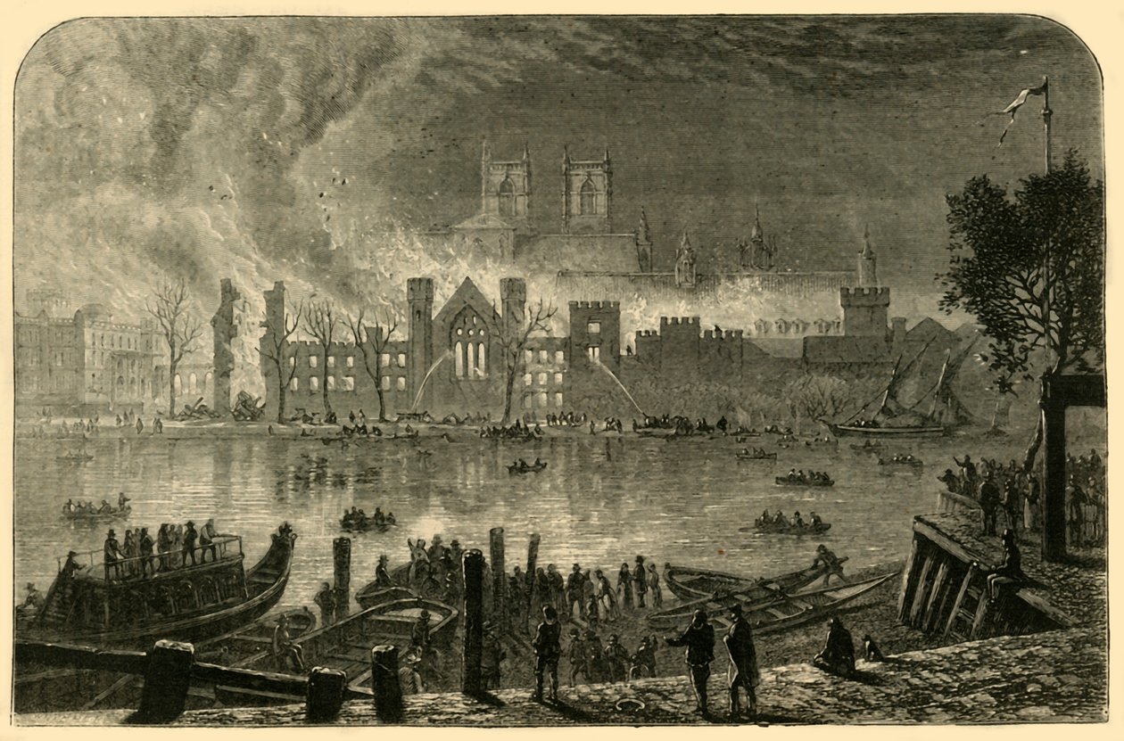 Förstörelse av parlamentets gamla hus, 16 oktober 1834, 1881. av Unbekannt