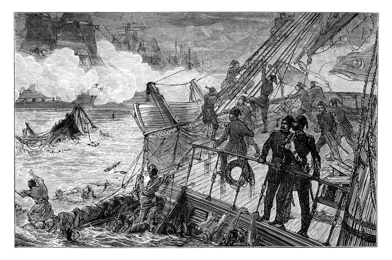 Förstörelse av den turkiska flottan vid Sinope, 1853, 1900 av Unbekannt