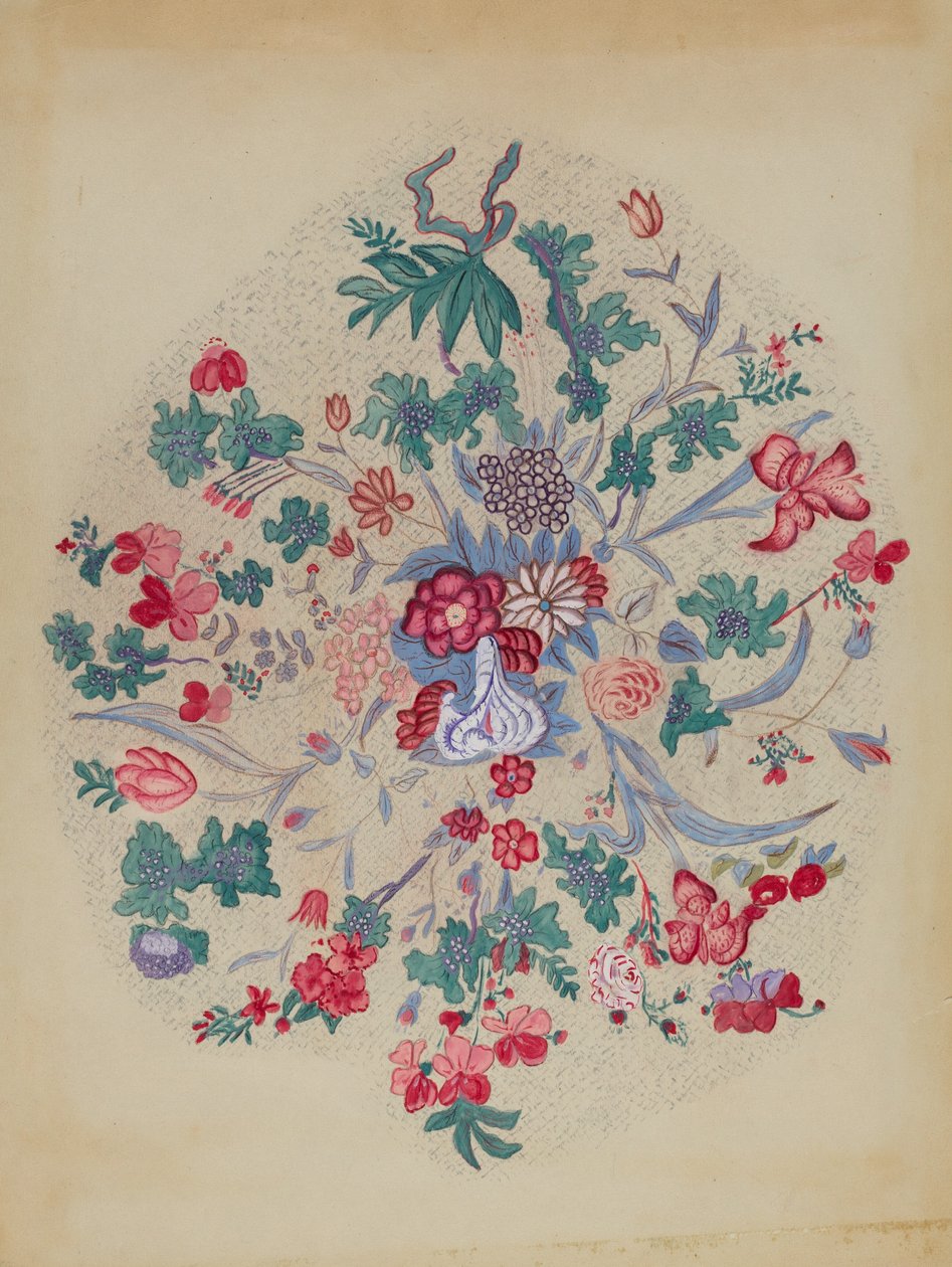 Detalj från Appliqued Quilt, 19351942. av Unbekannt