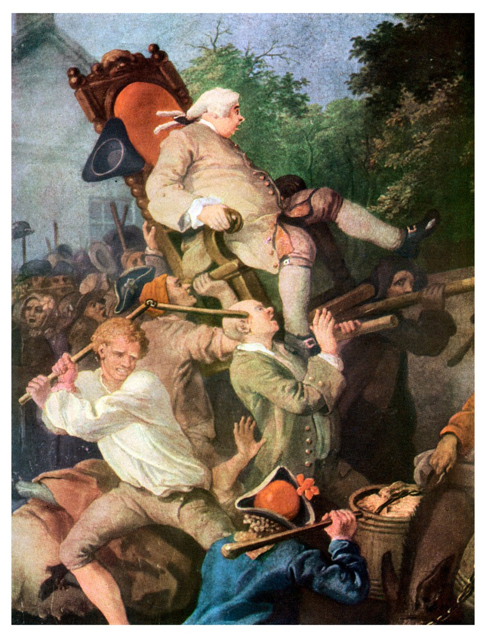Detalj från Chairing the Member, av William Hogarth, 1755 1956 av Unbekannt