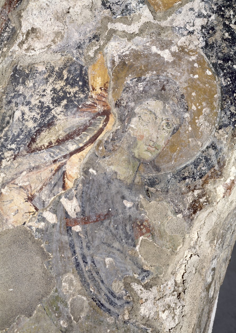 Detalj från en paleokristen fresk i absiden (fresk) (se 138684-85) av Unbekannt