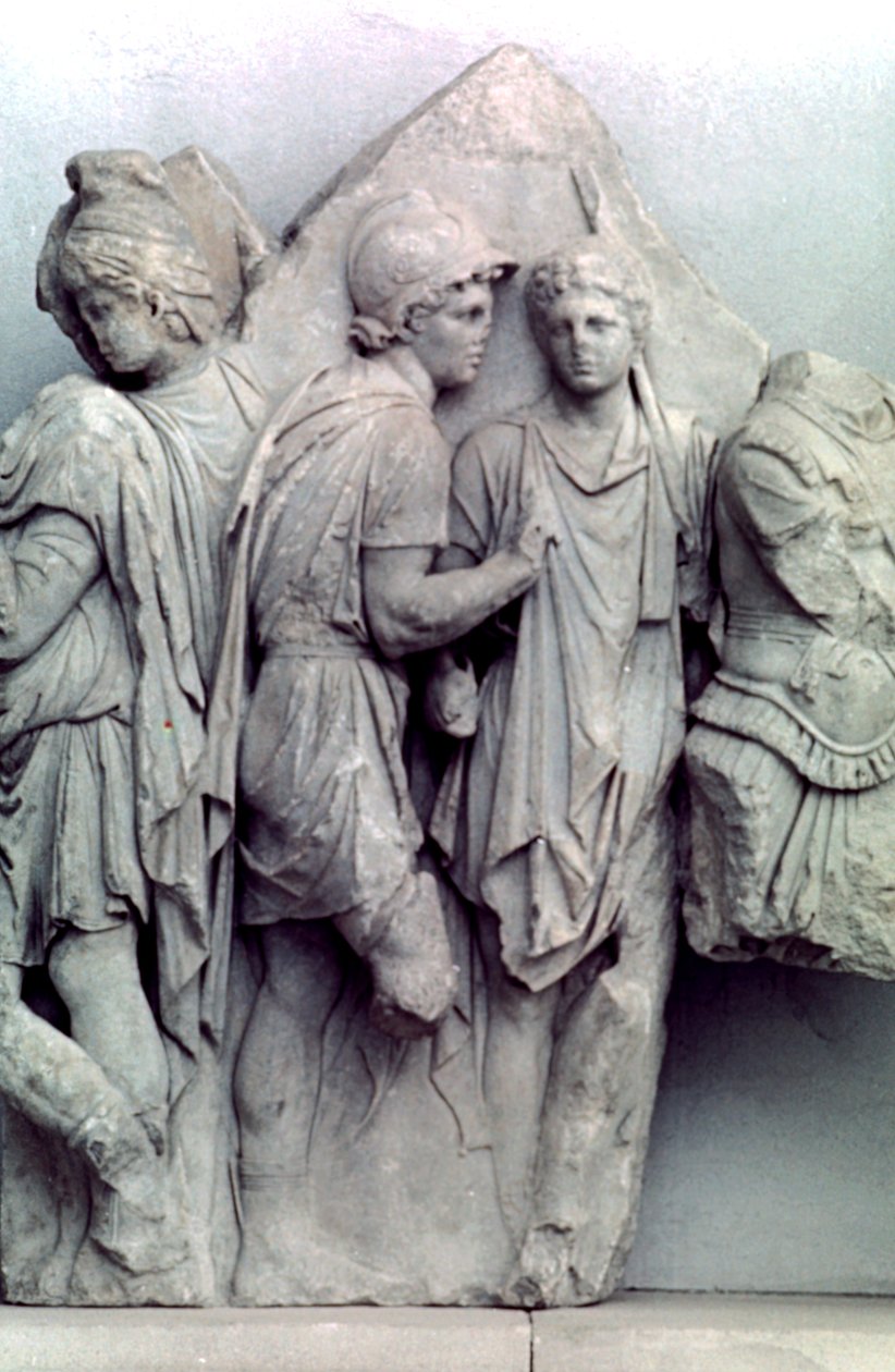 Detalj från Telephus-frisen av Pergamonaltaret, 164-156 f.Kr av Unbekannt