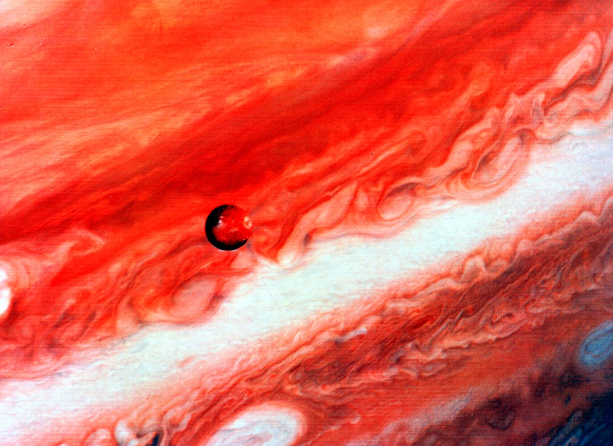 Detalj av Jupiter och dess inre satellit lo av Unbekannt