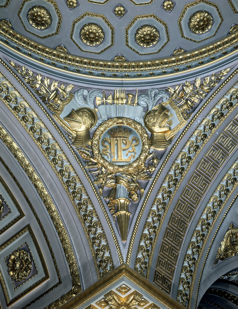 Detalj av ett hänge i en kupol, Galerie des Batailles, Chateau de Versailles, Frankrike av Unbekannt