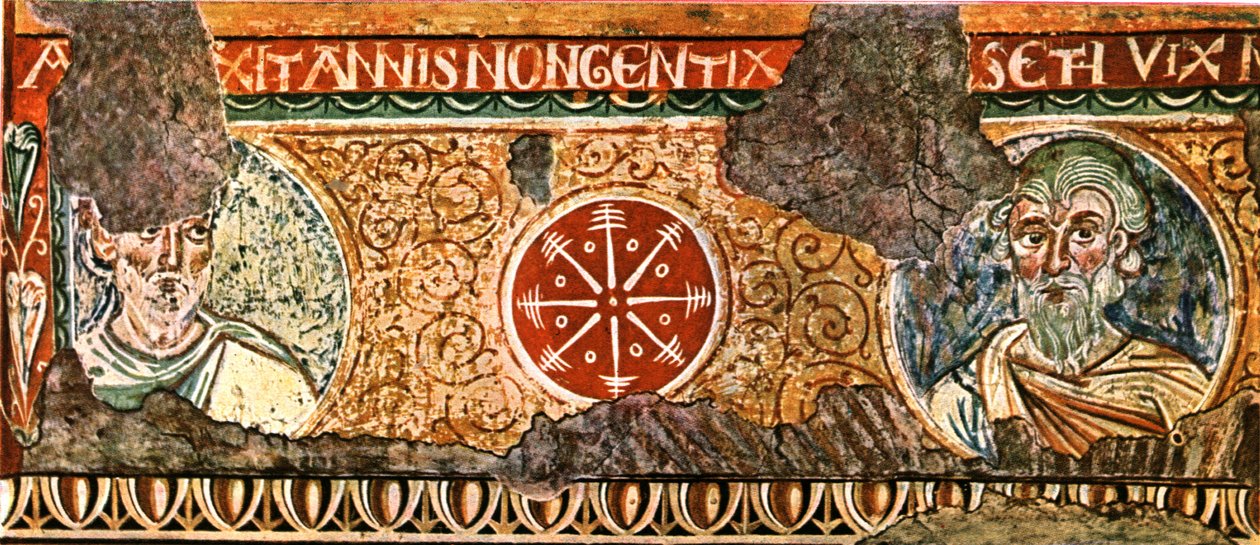 Detalj av frisen från det heliga korsets basilika, Rom, Italien, 1928. av Unbekannt