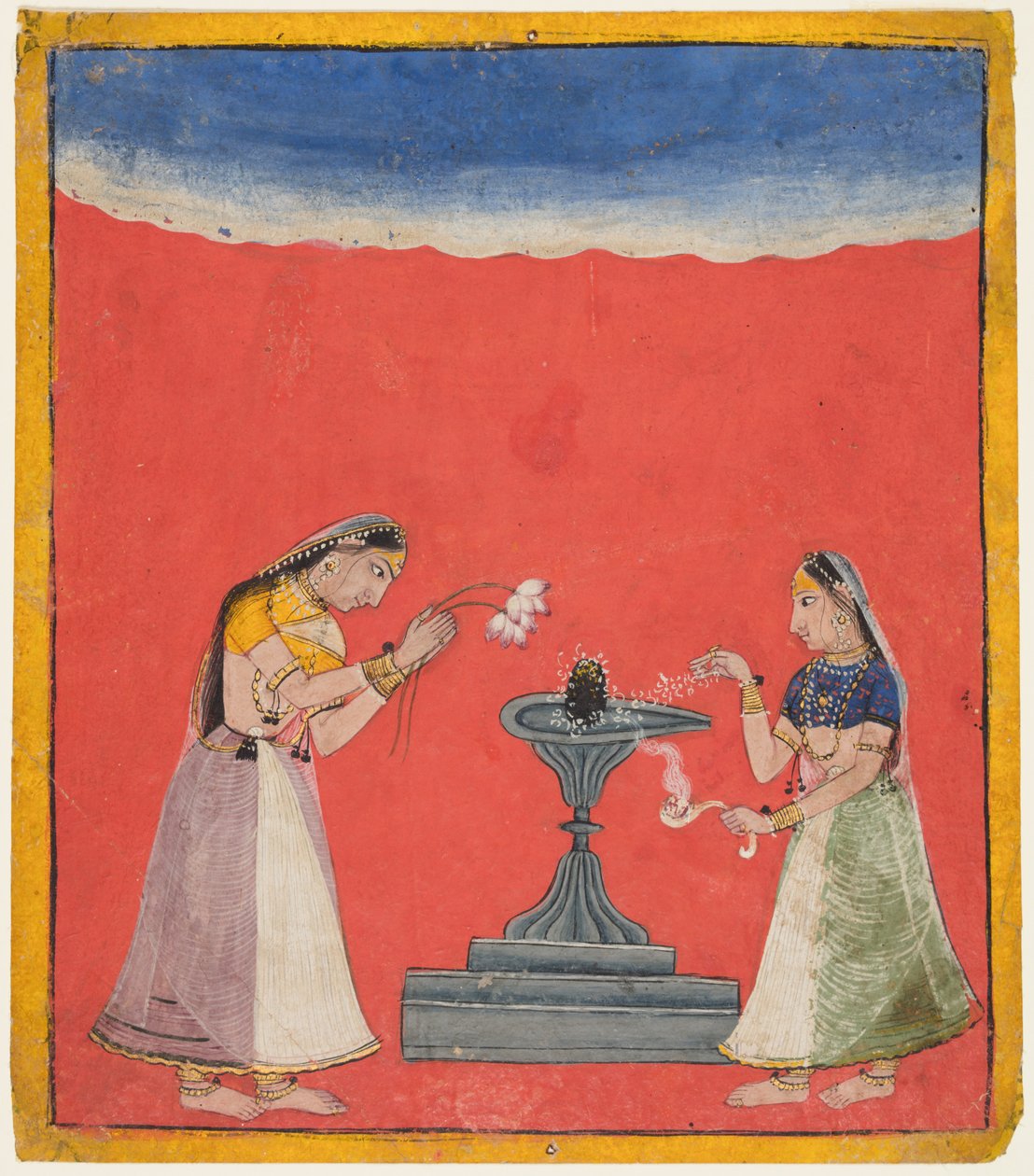 Devagandhari Ragini från Hindola, S. 1700. av Unbekannt