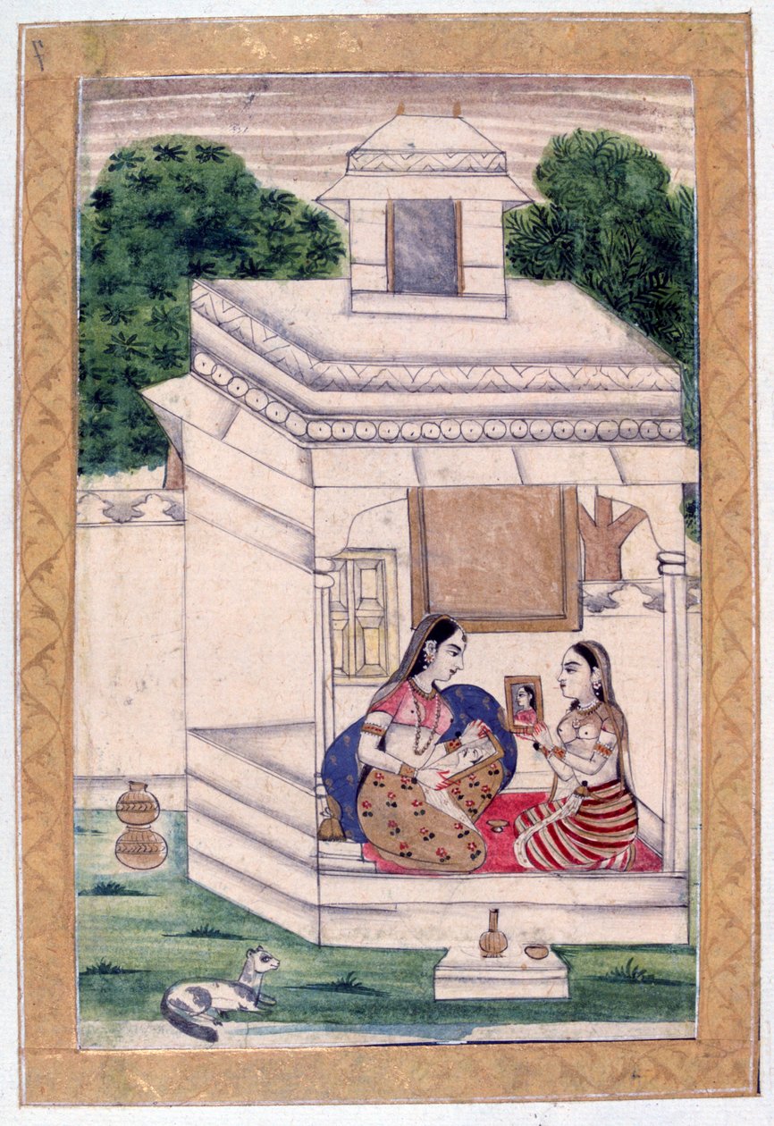 Dhanashree Ragini, Ragamala Album, School of Rajasthan, 1800-talet av Unbekannt