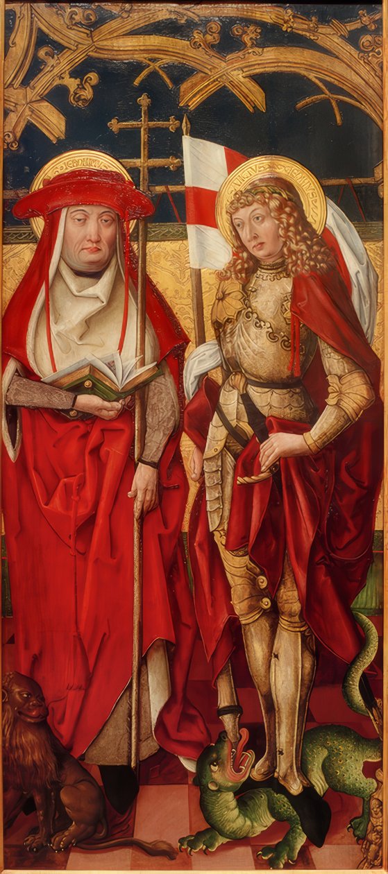 De heliga Jerome och Georg av Unbekannt