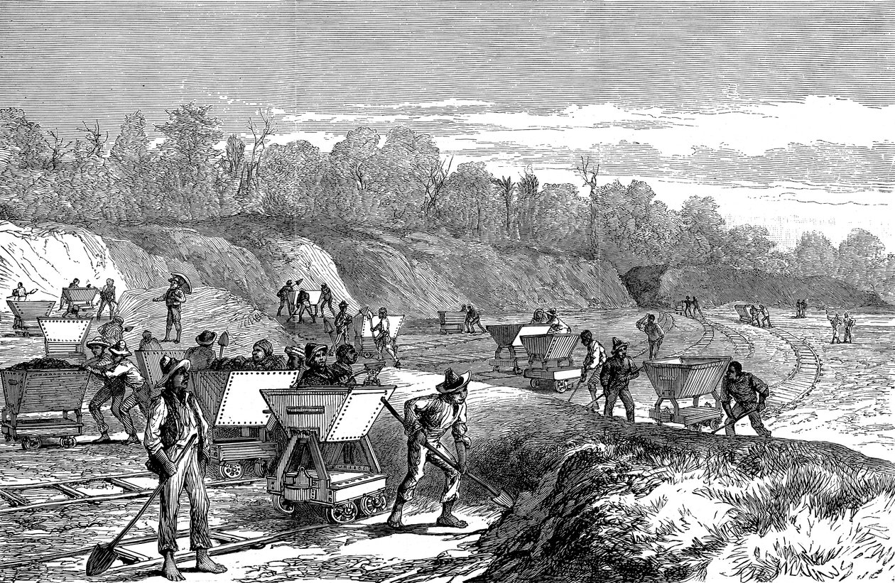 Gräver Panamakanalen, 1888 av Unbekannt