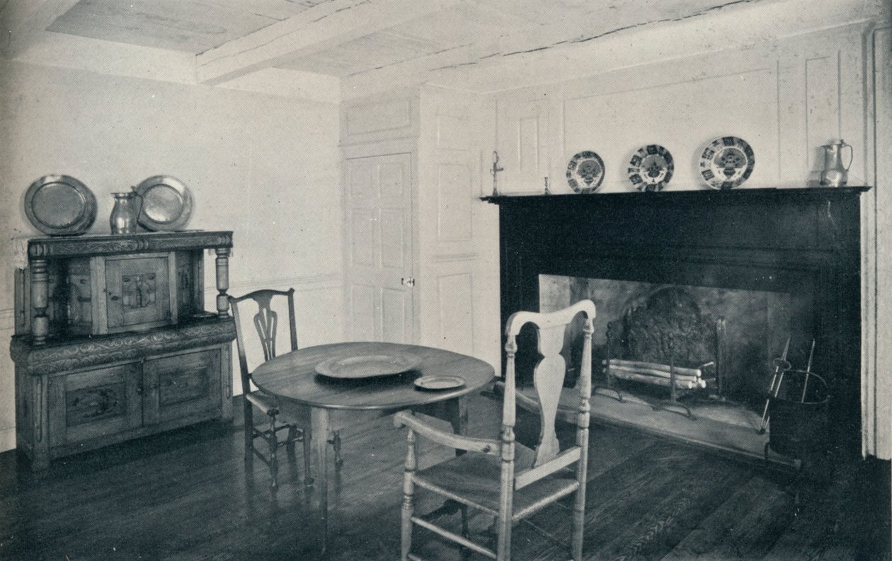 Matsal, cirka 1800, från Shenk House, Long Island, 1930 av Unbekannt