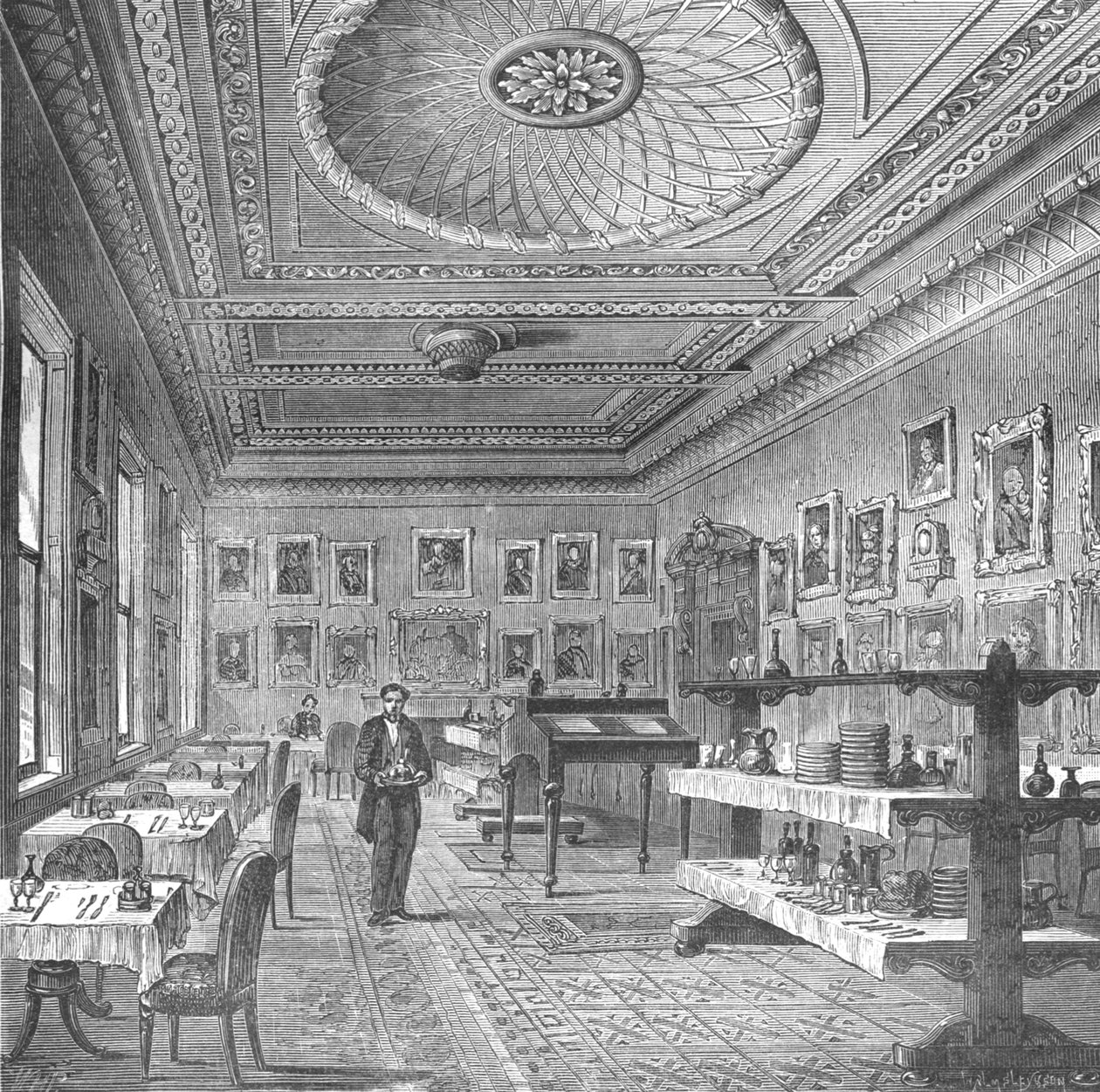 Matsal i Garrick Club, 1897 av Unbekannt
