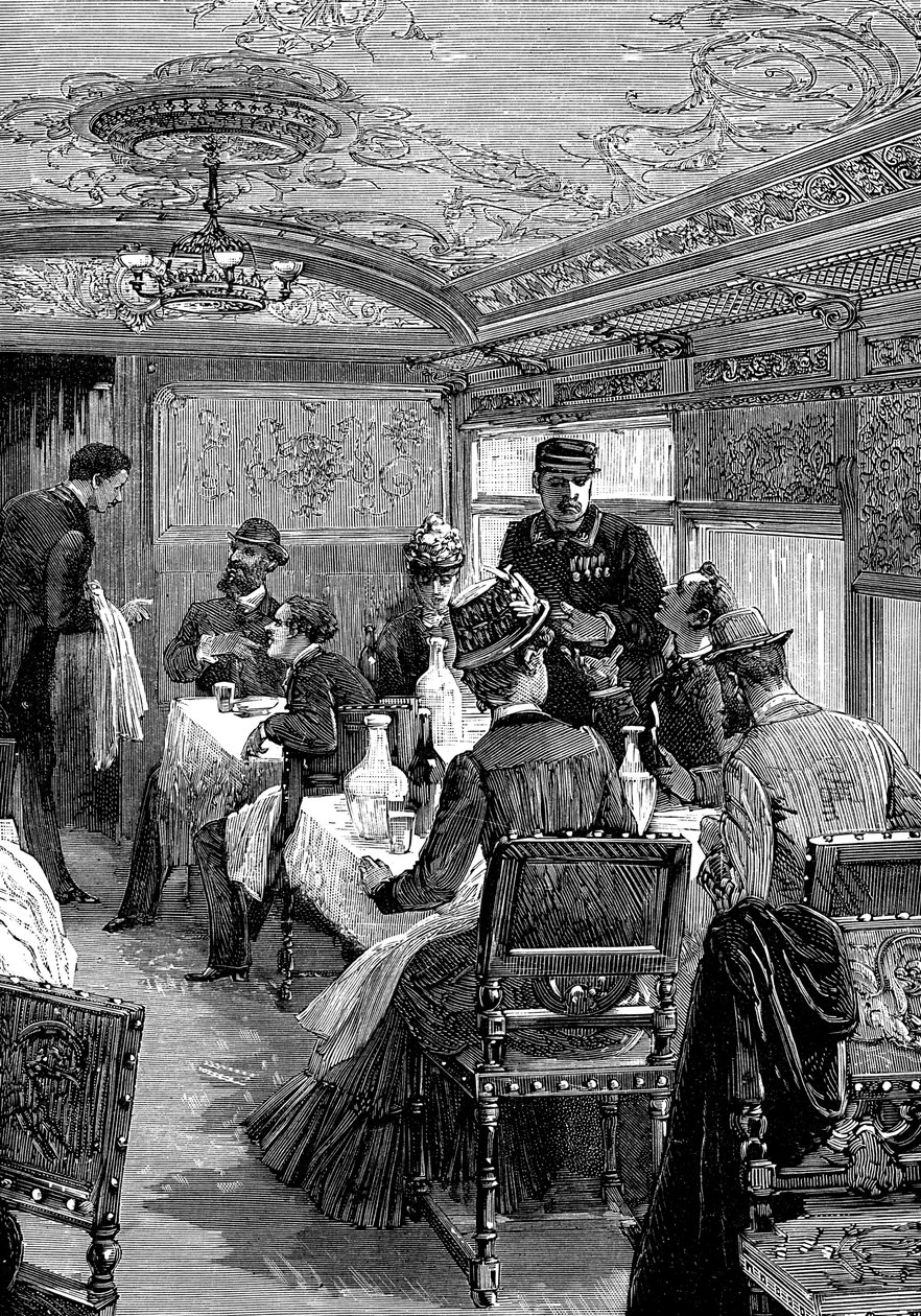 Matvagn på Orientexpressen, c1885 av Unbekannt