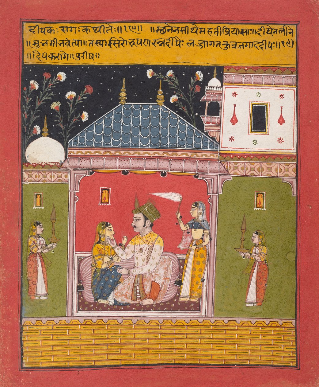 Dipak Raga: A Folio from a Ragamala Series Garland of Musical Modes, 1630-4 av Unbekannt