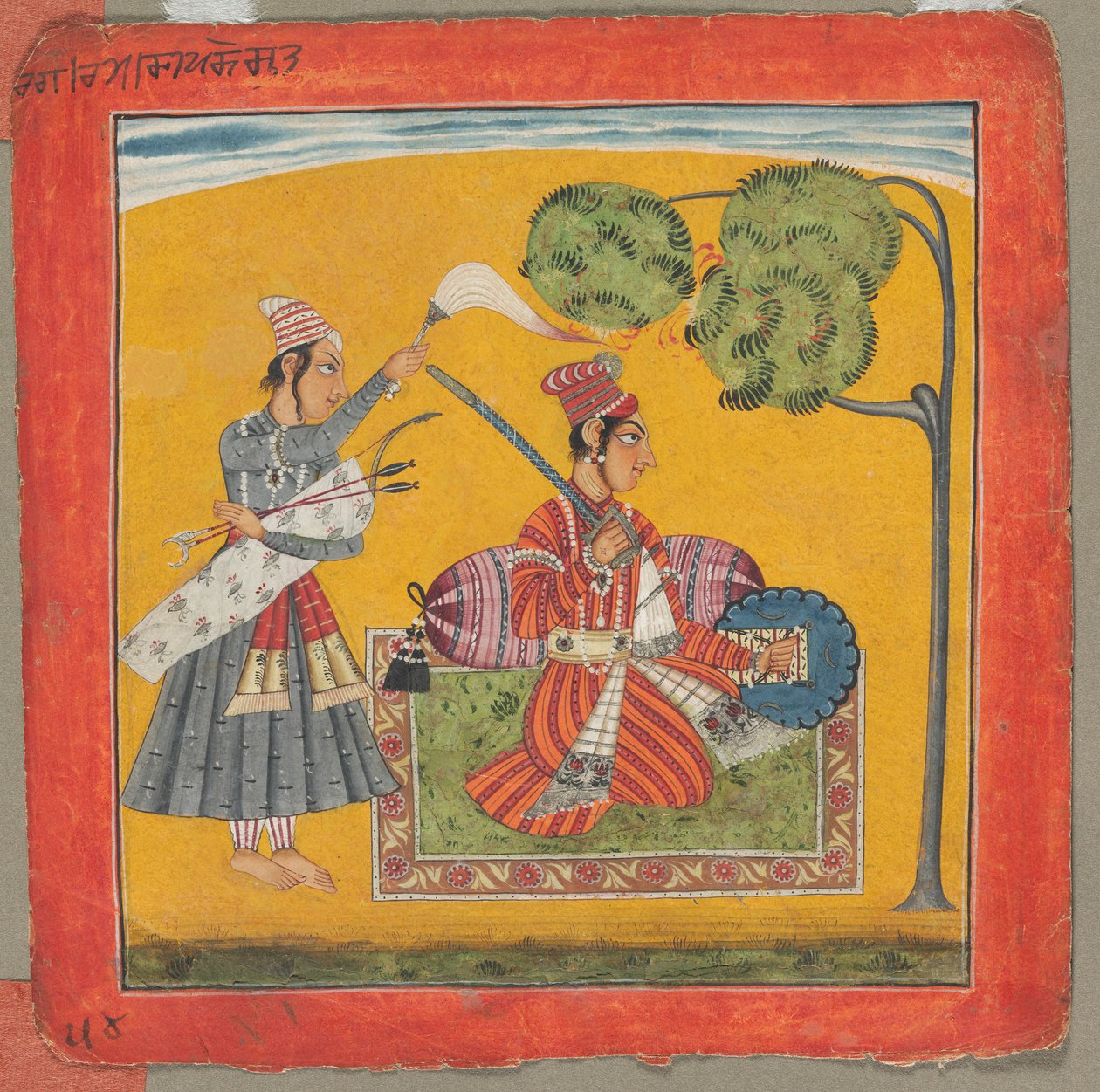 Dipak Raga, en av de trettiosex melodierna Ragamala: Personifierande kärlek, ca. 1690. av Unbekannt