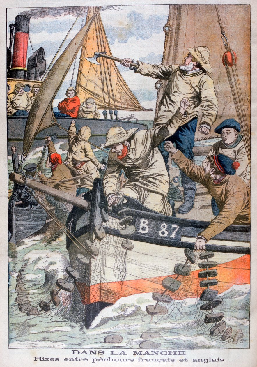 Tvist mellan franska och engelska fiskare i kanalen, 1904 av Unbekannt