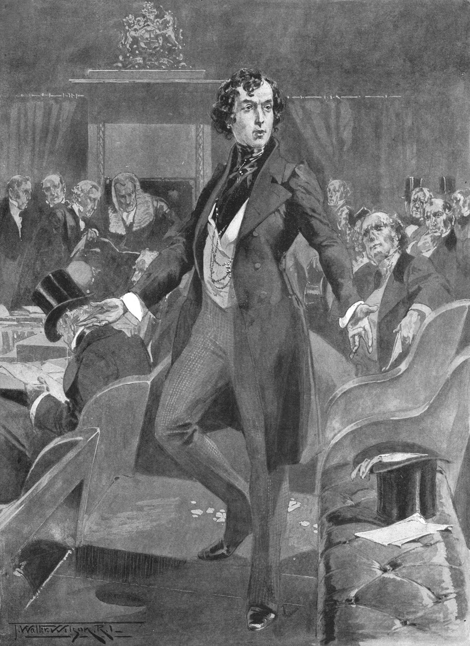 Disraelis första tal i underhuset, London, 7 december 1837, 1901. av Unbekannt