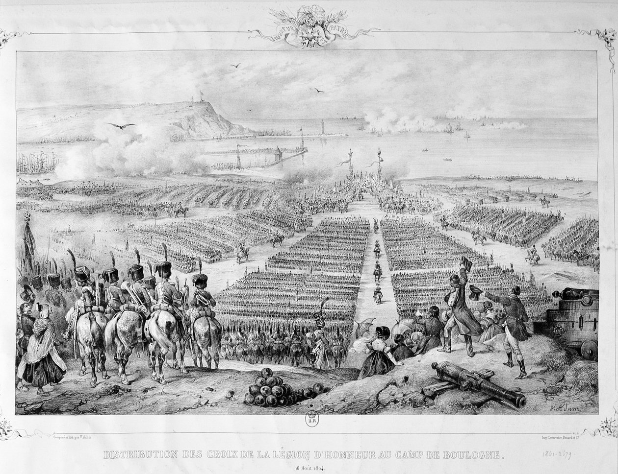 Utdelning av hederslegionens kors i lägret Boulogne, 16 augusti 1804, 1841 av Unbekannt