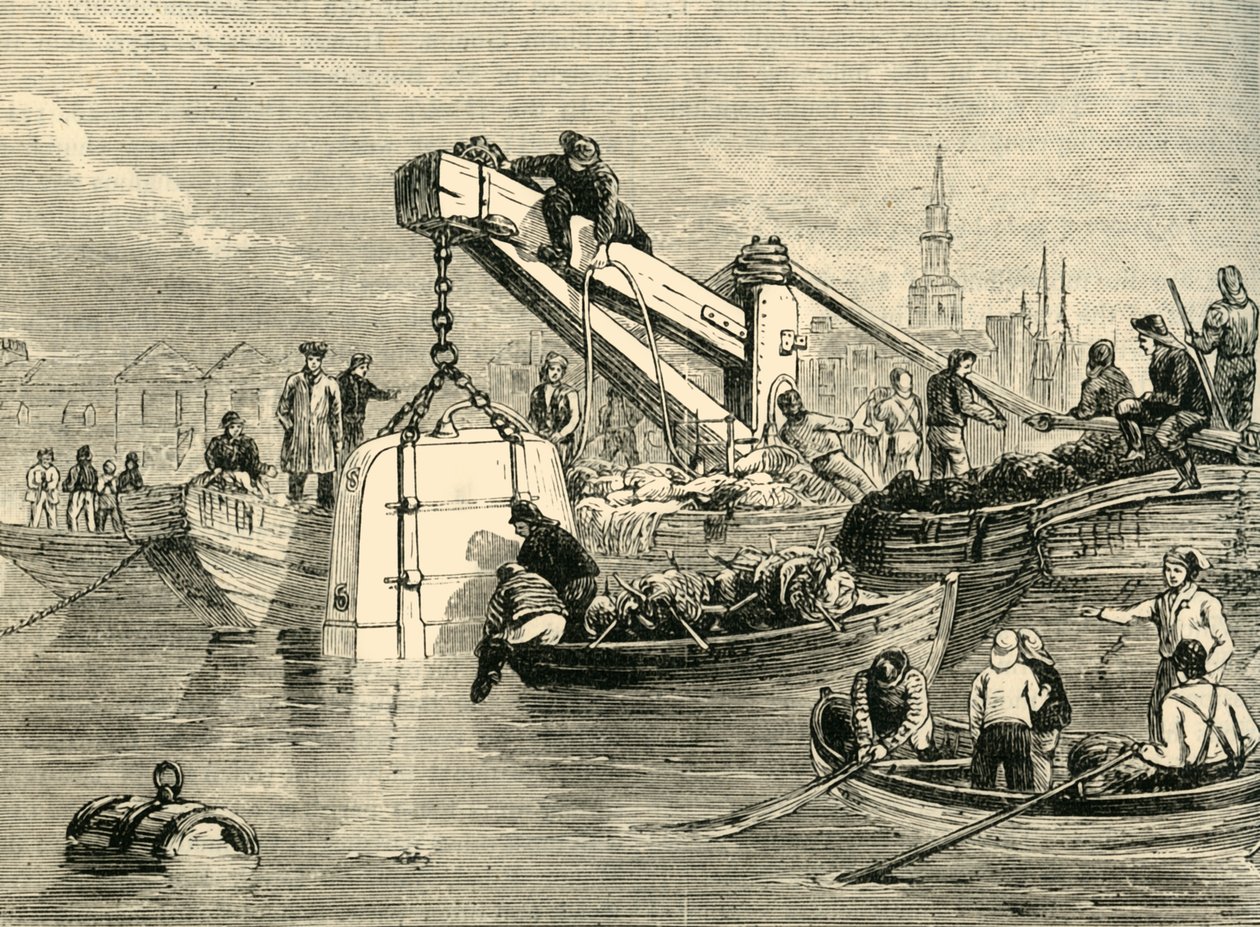 Dykklocka som användes vid konstruktionen av Thames-tunneln, c1878. av Unbekannt