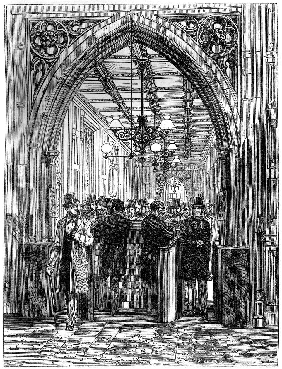 Avdelningsbarriär och lobby, House of Commons, Westminster, London, 1800-talet av Unbekannt