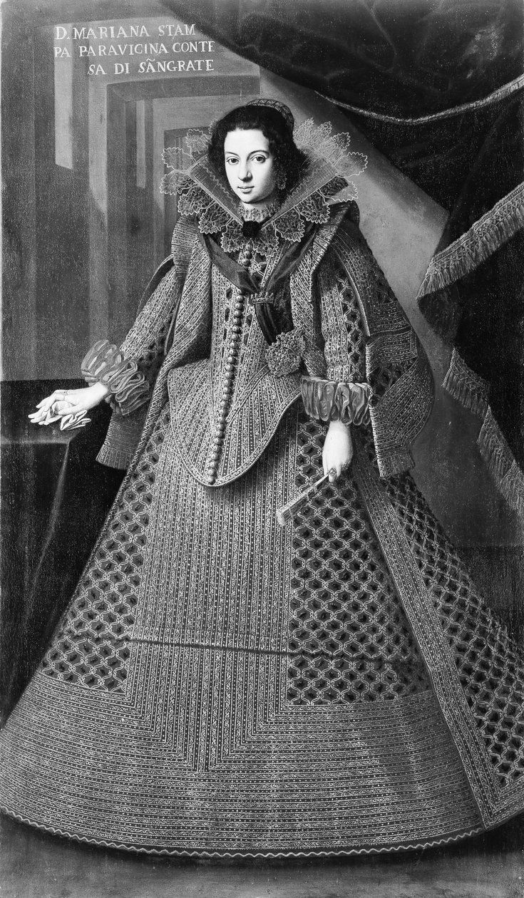 Doña Marianna Print Parravicina född 1612, Condesa di Segrate. av Unbekannt