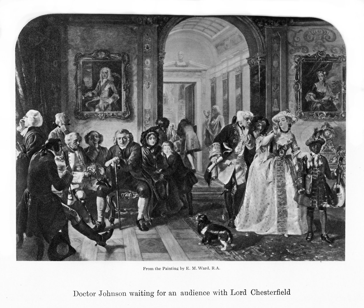 Doktor Johnson väntar på audiens hos Lord Chesterfield, 1800-talet av Unbekannt