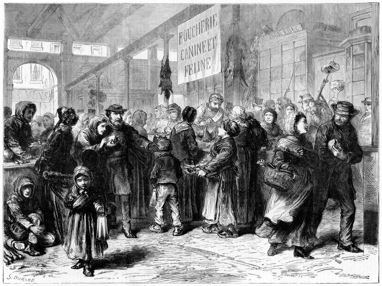 Hund- och kattköttsslaktare i Paris, fransk-preussiska kriget, 1871 av Unbekannt