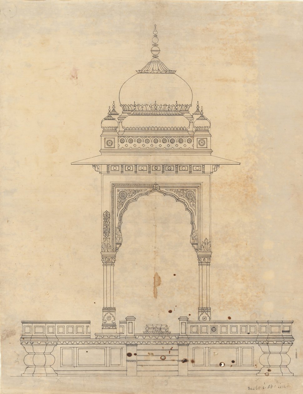 Kupolformad paviljong, ca. 1830. av Unbekannt